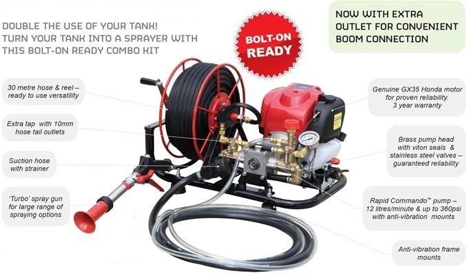 RAPID COMMANDO PUMP KIT WITH HONDA MOTOR, REEL AND SPRAY GUN 1 RAPID COMMANDO PUMP KIT WITH HONDA MOTOR, REEL AND SPRAY GUN